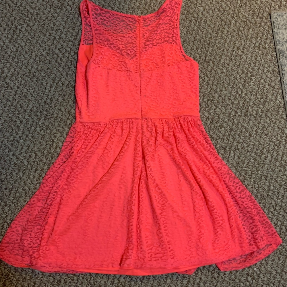 Hot pink leopard print knee Length dress
